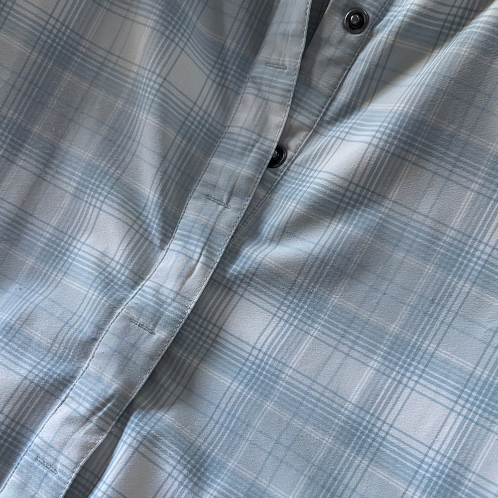 Orvis Pro Womens Blue Plaid Snap Down Shirt with Zippered Side Pockets Size L - Picture 11 of 13